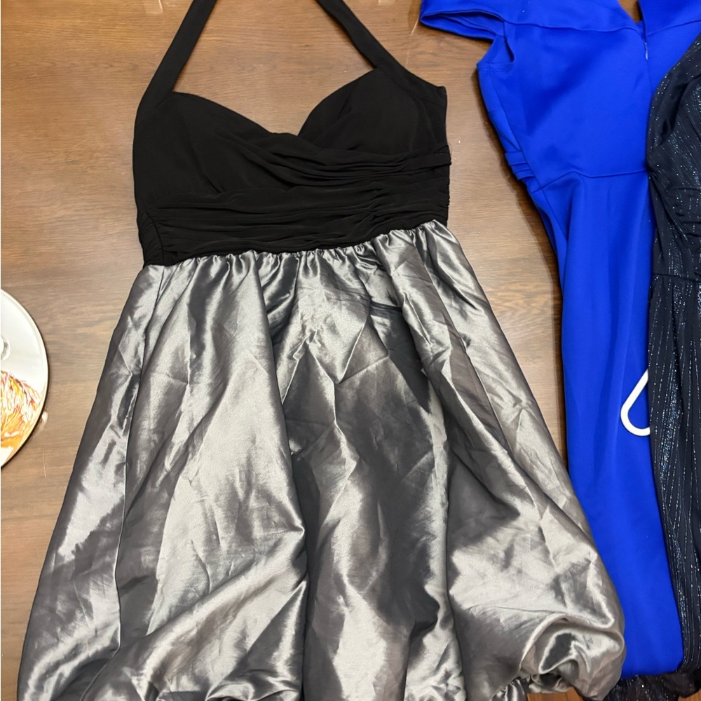 Jessica Simpson Elegant Black and Silver Dress